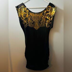 Womens Deron Black w/ Gold Dress, Size Large.